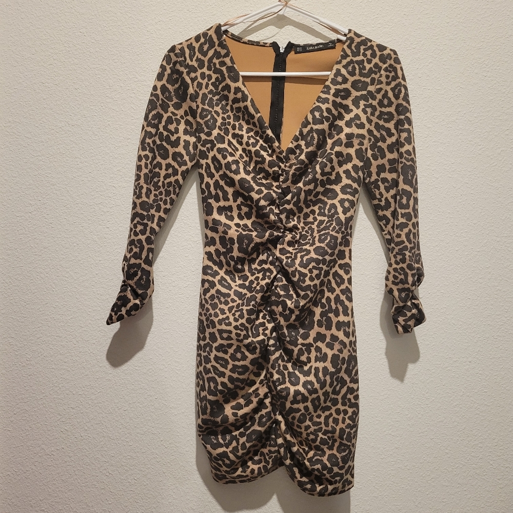 Zara animal print mini dress
